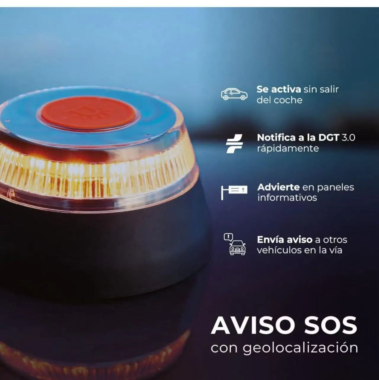 BALIZA V16 GEOLOCALIZABLE - Conectada y Certificada DGT
