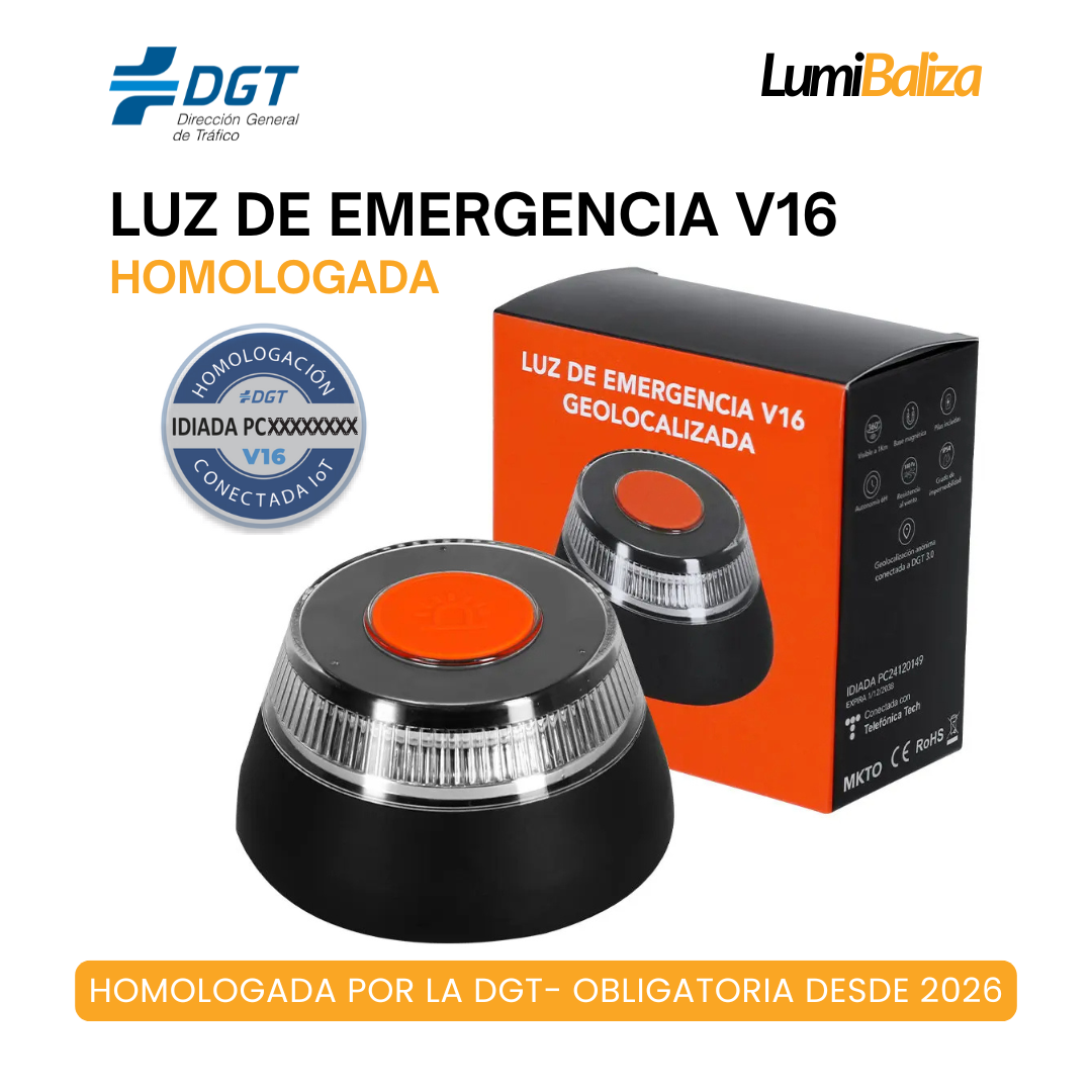 BALIZA V16 GEOLOCALIZABLE - Conectada y Certificada DGT