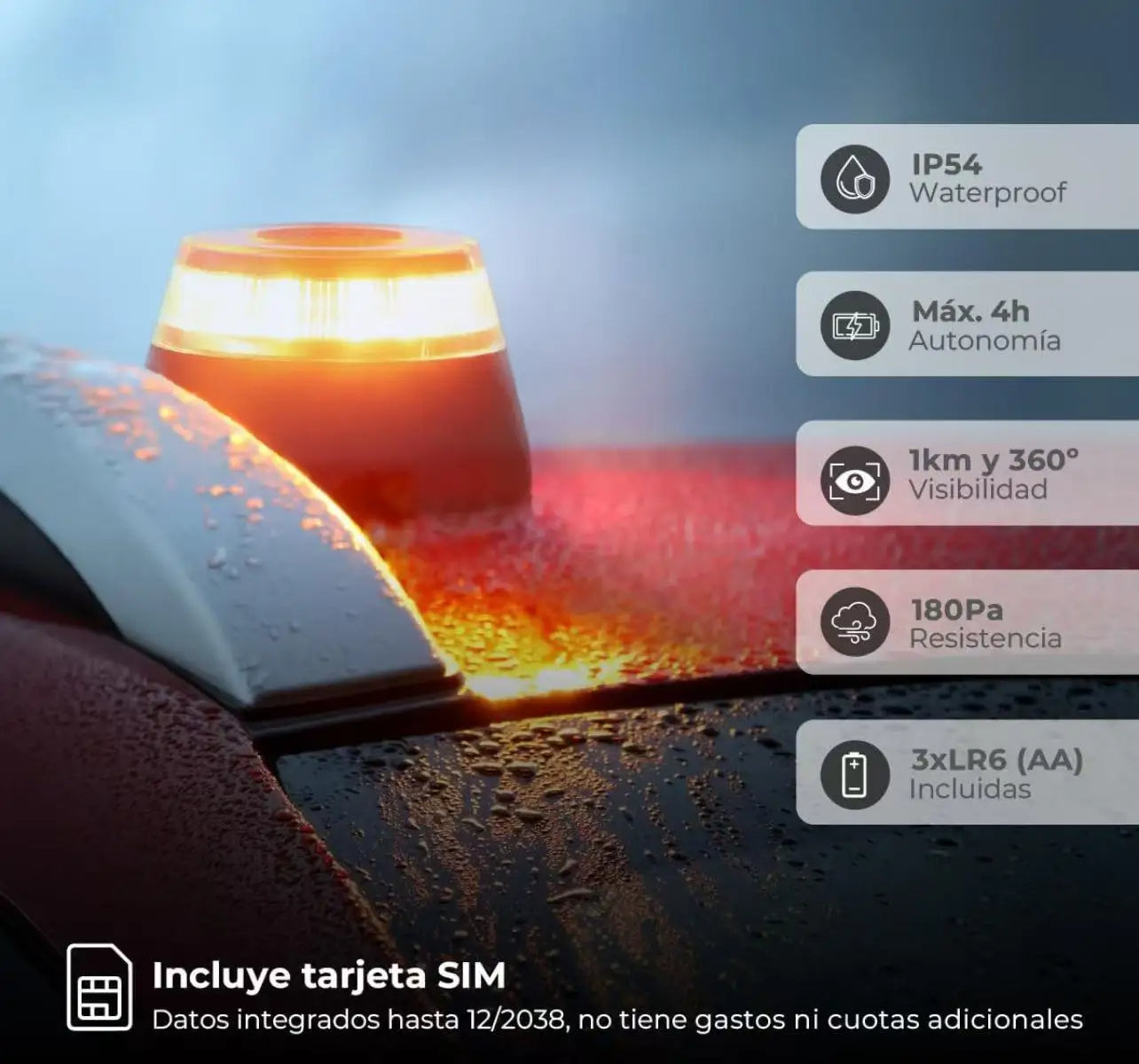 BALIZA V16 GEOLOCALIZABLE - Conectada y Certificada DGT